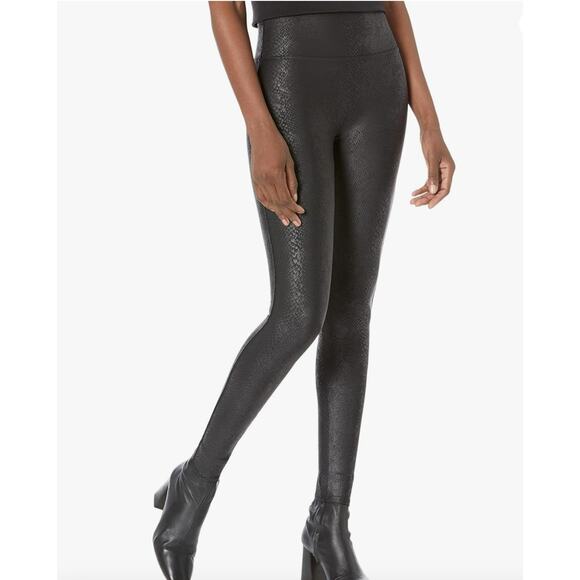 SPANX Pants - SPANX Faux Leather Foiled Snake Leggings